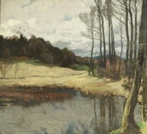 Herbstlandschaft Mit See by Albert Stagura