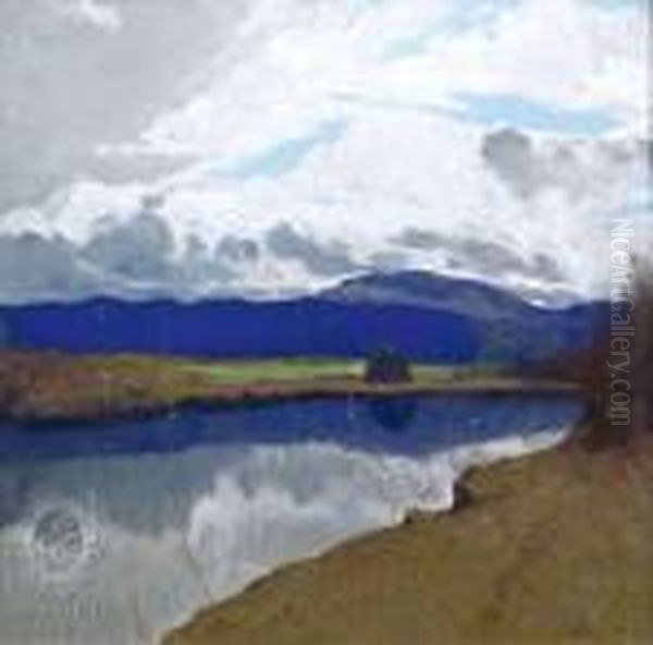 River Landscape At The Foreland by Albert Stagura