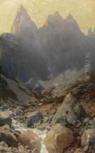 Die Muhlsturzhorner Am Hirschbuhl, Ramsau by Albert Stagura