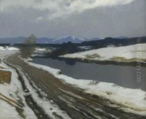 Spatwinterliche
Flusslandschaft. Spatwinterliche
Flusslandschaft.