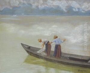 Fischer Beim Einholen Des
Netzes. by Albert Stagura