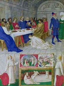 Ms 71 Mary Magdalene washing Christs feet from the Hours of Etienne Chevalier by Jean Fouquet