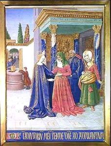 The Visitation from Hours of the Virgin by Jean Fouquet