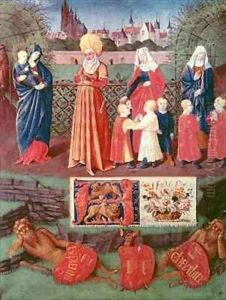 Nouv Acq Lat 1416 f.121r St Anne with three married women