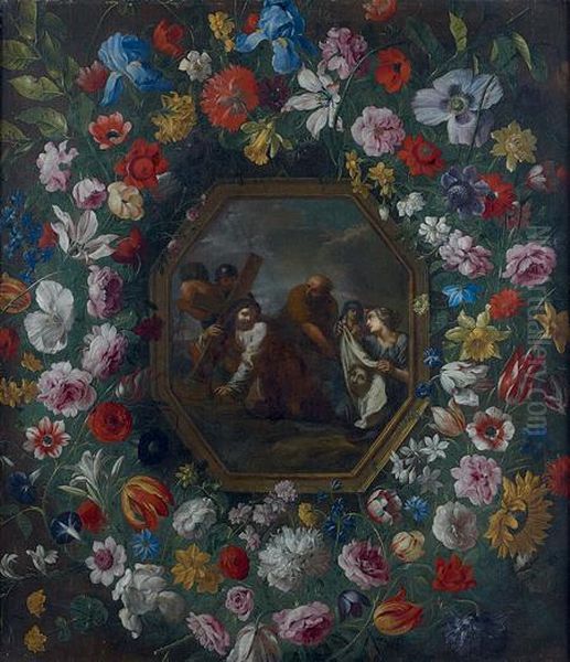 Le Voile De Veronique Dans Une Guirlande De Fleurs - view 1