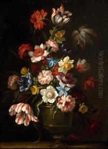 Bouquet De Fleurs Sur Un Entablement by Giovanni Stanchi