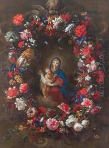 Madonna Im Blumenkranz/madonna E Bambino In Una Ghirlanda Di Fiori