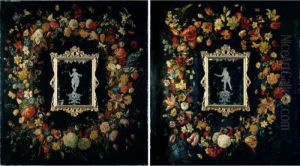 Still Lifes Of Garlands Of
Tulips, Peonies, Irises, Daffodils, Narcissi, Hyacinths, Morning Glory,
Anemonies, Roses, Poppies And Orange Blossom, With Butterflies,
Surrounding Religious Images ( Still Lifes Of Garlands Of
Tulips, Peonies, Irises, Daffodils, Narcissi, Hyacinths, Morning Glory,
Anemonies, Roses, Poppies And Orange Blossom, With Butterflies,
Surrounding Religious Images (