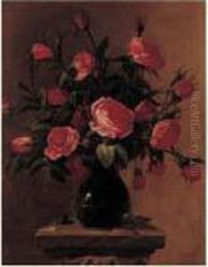 Bouquet De Roses Dans Un Vase Dispose Sur Un Entablement
Sculpte by Giovanni Stanchi