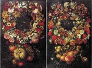 Guirlandes De Fleurs Et De Fruits by Giovanni Stanchi