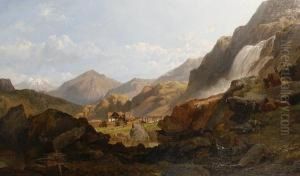Falls Of Sallanches In The Valais,switzerland