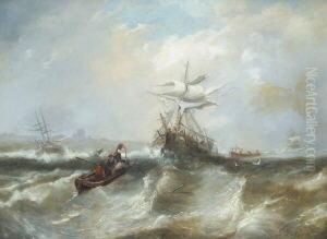 Segelschiffe Und Boote Auf Sturmischer See