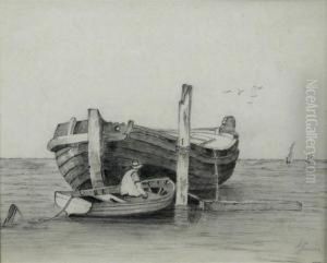 Study Of A Wherry With A Man In A Rowing Boat