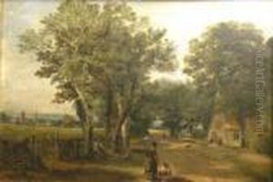 Figures On A Sunlit Country Road