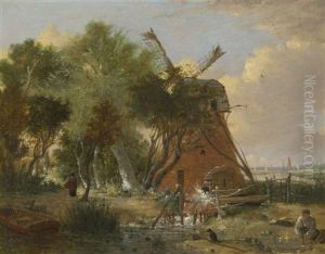 Watermill By The Coast by Alfred Stannard