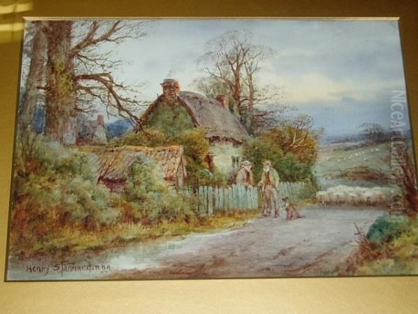 Conversation At The Cottage Gate - view 1