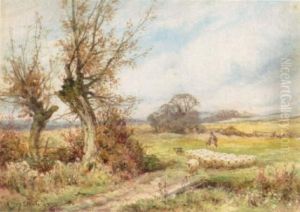 Shepherd And Flock by Henry Stannard