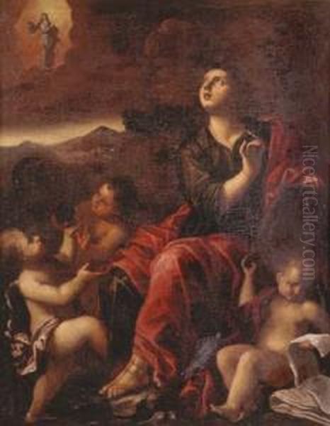 Cerchia Di. San Giovanni Evangelista Scrive I Libri Dell""""apocalisse - view 1