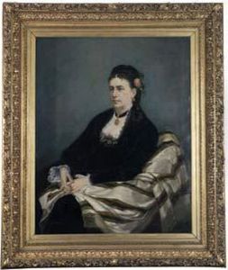 Portrait D'une Dame A L'echarpe Rayee by Julius Josephus Gaspard Starck