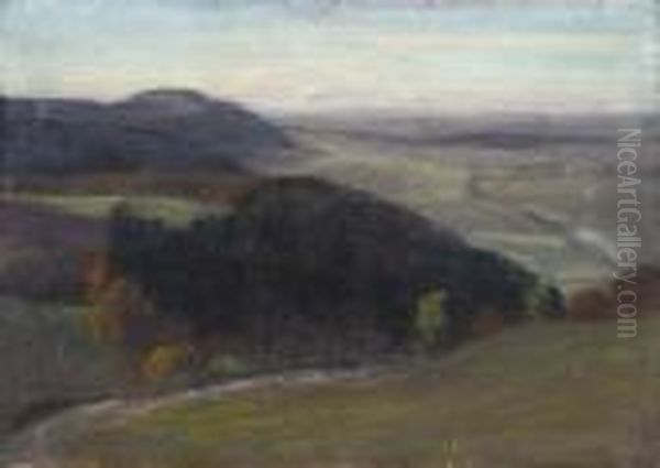 Landscape. Pastel On Carboard. Signed. - Scratches - view 1
