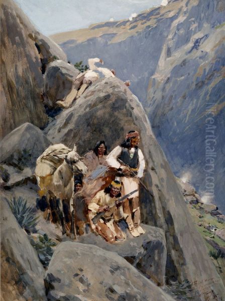Apache Indians in the Mountains - view 1
