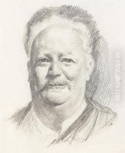 Bildnis Konrad Ferdinand Meyer by Karl Stauffer-Bern