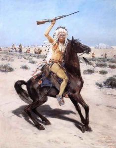 Sketch for 'The Challenge' by Henry Farny
