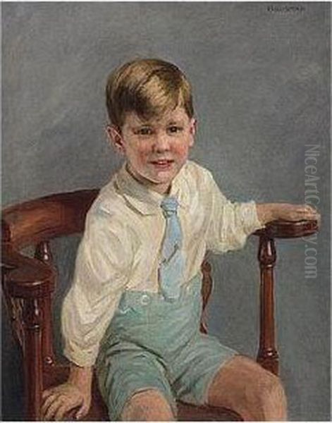 Portrait Of A Boy, Signed, Oil On - view 1