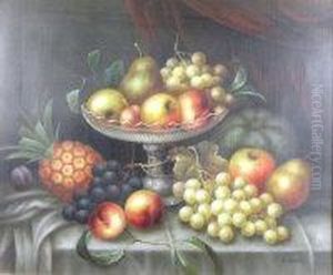 A Still Life Composition With Grapes by Edwin Steele