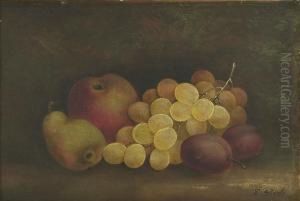 Still Life With Fruit. Signed Lower Right E. Steele. by Edwin Steele