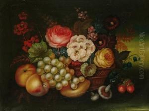 Still Life Of Flowers And Fruit
