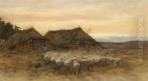 Sheep With Their Shepherd Sheep With Their Shepherd