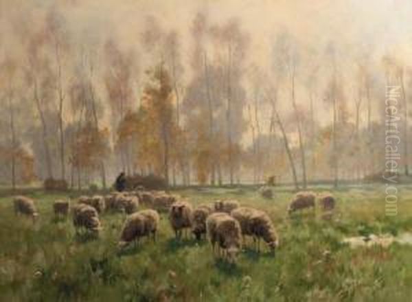 A Shepherd And Flock - view 1