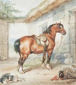 Horse Outside A Tavern