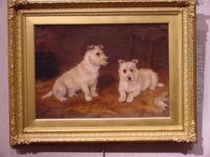 Highland Terriers, 'breakfast Time' by Gourlay Steell