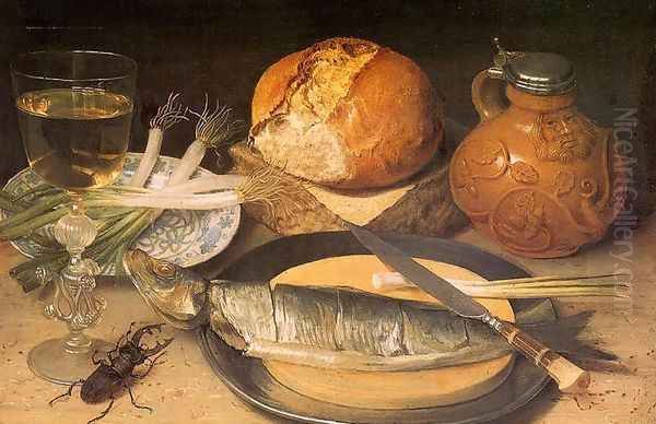 Still Life with Stag Beetle 1635 by Georg Flegel