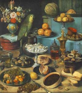 Still-life with Parrot by Georg Flegel