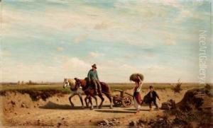 Scena Agricola Nella Campagna Romana by Luigi Steffani