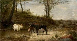 Paesaggio Con Mucche by Luigi Steffani