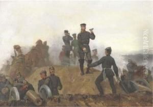 Overseeing The Battefield: 
Emperor Friedrich Iii As Crownprince At The Battle Of Sedan During The 
French-prussian War, 1870 by Carl Steffeck