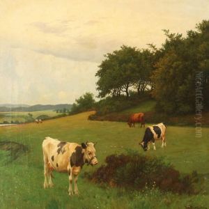 Summer Day Withgrazing Cows by Poul Steffensen
