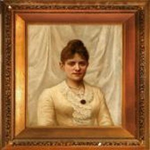 A Young Woman With Her Hair Taken Up