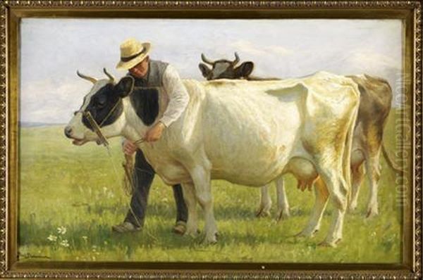 Tending The Cows - view 1
