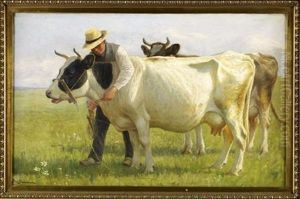 Tending The Cows by Povl Steffensen