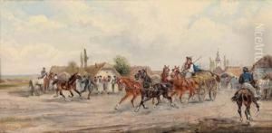 Ungarischer Pferdemarkt by Alfred Steinacker