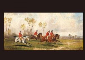 Landscape Of Horseback Riding by Alfred Steinacker