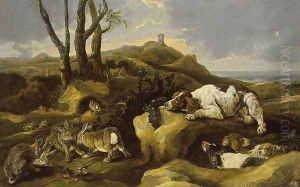 Spaniels Stalking Rabbits in the Dunes 1658 by Jan Fyt