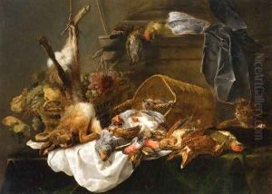 Venison and Basket of Grapes Watched by a Cat by Jan Fyt