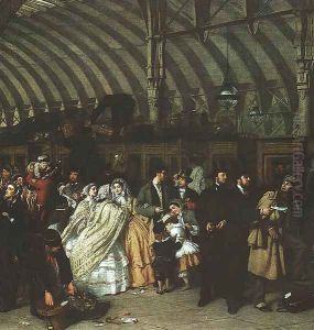 The Railway Station (detail) 1862 by William Powell Frith