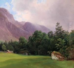 Ein Stiller Winkel Im Salzkammergut by Franz II Steinfeld